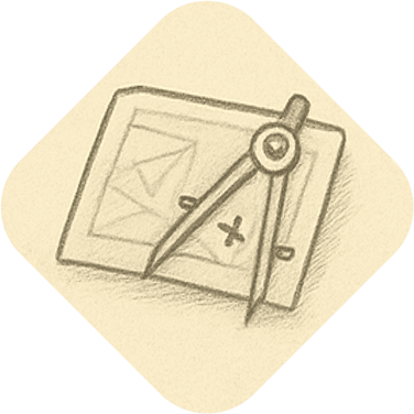 Hand-drawn sketch of a classical bank building with columns and a dollar sign, symbolizing financial services